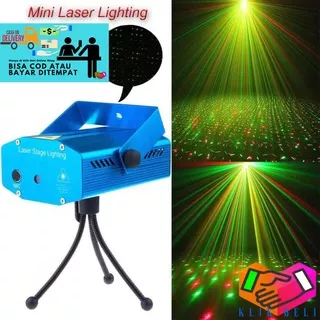 Mini Laser Stage Lighting Proyektor Lampu Disco Ruangan Lampu Sorot Sensor Musik