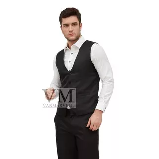 Vanmarvell Rompi Vest Hitam Polos - 066