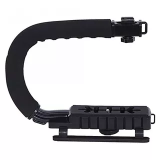 Camera Stabilizer Grip Video Handle C Shape DSLR GoPro Xiaomi Yi-Hitam