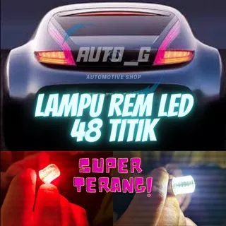 Lampu LED Rem Gel 48 Titik Bayonet 2 Kaki Super Terang, Strobo/Kedip