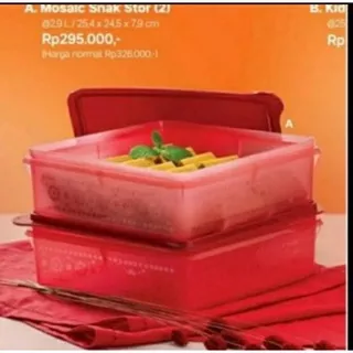 Mosaic Snack Stor Tupperware merah