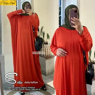 Kaftan jumbo murah LD 190 melar 260 baju gamis muslim big size motif polos Ori Redea | Sella