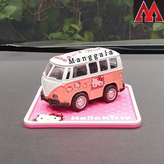 Pajangan Miniatur Diecast Mobil Mobilan Hello Kitty VW Combi