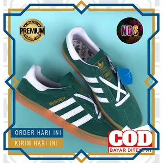 SEPATU ADIDAS MUNCHEN ARMY / SEPATU SENEAKERS PRIA ARMY PREMIUM