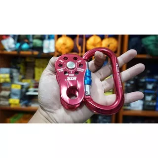 Paket pulley single ntr 20kn carabiner alloy katrol outbound climbing puley fix pulley fixed rescue
