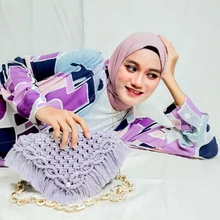 msartsy.mota / Lavender Mini Bag / Tas Selempang / Tas Wanita / Tas Unik / Tas Unik Wanita / Tas Unik Lucu / Tas Rajut / Tas Rajut Wanita / Tas Macrame Handmade / Kado Unik