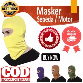 Masker Sepeda - Motor Balaclava Pelindung Wajah Cover Muka Ninja Multifungsi Olahraga Outdoor Kuning