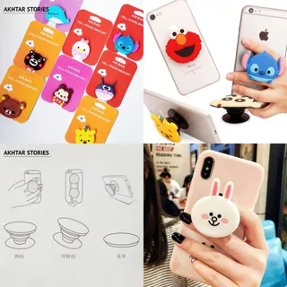 Pop Socket Karakter 3D Lucu / Phone Holder / Phone Ring Stand / Pop Clip / Pop Soket