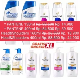 pantene / PANTENE  SHAMPO / Pantene Shampoo Hair Fall Control / HEAD & SHOULDERS SHAMPO 160 ML / SHAMPO HEAD & SHOULDERS 400 ML  / Pantene Shampoo Anti Dandruff / SHAMPOO HEAD & SHOULDERS HEAD & SHOULDER 160 / HEAD & Shoulder shampoo / pantene botol