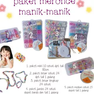 2.2 SUPER PROMO Mainan edukasi /paket set meronce manik2 membuat prakarya gelang kalung anak ready b