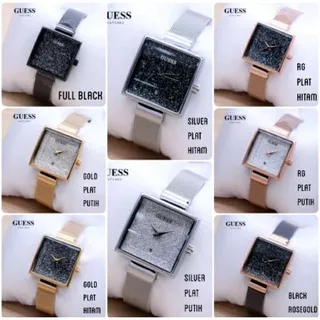 JAM TANGAN WANITA MURAH RANTAI MAGNET KOTAK SEGI EMPAT IMPORT