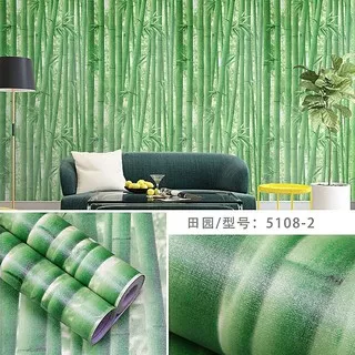 Wallpaper Dinding / Wallpaper Sticker BAMBU HIJAU TUA 3D