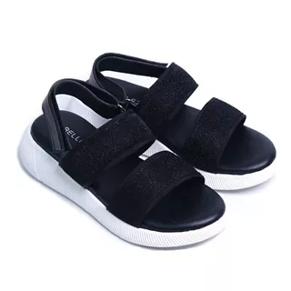 BELLEZA MALL - Wedges Shoes DYAN BLACK | sepatu sandal wanita tinggi sol 3cm warna hitam | sendal gunung wedge spon jalan / pergi cewek | formal shoe sapatu kerja kantor perempuan beleza shoes official terbaru