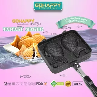 TAIYAKI WAFEL MAKER Cetakan Kue Dua ikan teflon Anti lengket Waffle bungeoppang pan japan