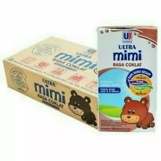 Susu ultra mimi cokelat,vanila,stroberi dan full cream 125 ml (1 karton: 40 pcs)