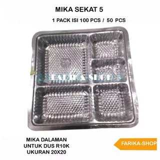 Mika Dus Nasi Ukuran 20x20 / Mika Sekat 5 / Sekat Mika / Alas Kotak Nasi