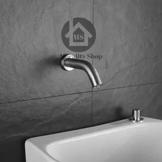 Kran TEMBOK tekan ON OFF mini Stainless304 T17/Y43 - keran air unik touch tap faucet push wastafel