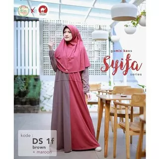 Gamis Kaos DHIKR SYIFA SERIES 1F BROWN MAROON