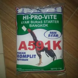 Pakan Voer Ayam Murah Berkualitas Hi pro Vite 591Pakan ayam buras anak ayam Bangkok A591K 1 Kg