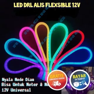 Led Alis Motor Mobil DRL Flexyble Fleksibel 30 CM 12 V DC Grade A Angle Eyes No Bintik + Led Demon