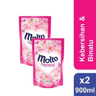 Molto Pink Pelembut Dan Pewangi Pakaian 900 ml - Twin Pack