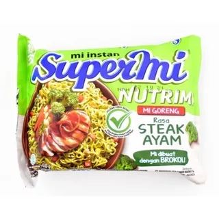 SUPERMI NUTRIMI MIE INSTANT GORENG BROKOLI STEAK AYAM SATUAN ECERAN MURAH BANDUNG / SUPERMI NUTRIMI