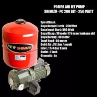 JET PUMP SHIMIZU PC 260BIT POMPA AIR + TABUNG GARANSI RESMI