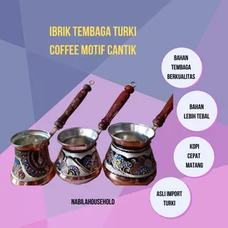 Ibrik Turkish Coffee Pot Maker Ibric Cezve Tembaga Peralatan Kopi Asli Import dari Turki MOTIF UNIK