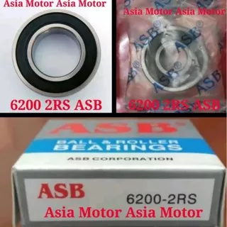 Bearing 6200 2RS ASB JBS DeMTK 10x30x9 mm Bering Laher Laker Klaher 6200-2RS Ukuran 10 x 30 x 9 mm