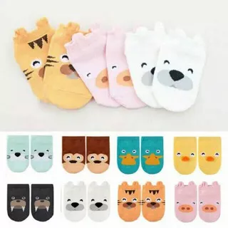 Kaos Kaki Anak Laki Laki Perempuan Motif Hewan / Kaos Kaki Anak Motif Lucu Anti Slip Socks / Children Socks With Anti Slip Animal / Kids Fashion / Kaos Kaki Bayi Baru Lahir / Kaos Kaki Baby Newborn / Baby Boy Socks / Girl Socks