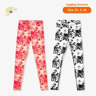 JUSTICE Celana Legging Wanita Dewasa Celana Yoga Jegging Motif Bunga Full Printed ORIGINAL