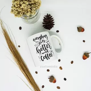 Mug Gelas Keramik - Kado Unik / Gift Box Untuk Pacar / Sahabat Perempuan Laki-laki | Coffee Quotes