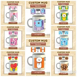 MUG KARAKTER CUSTOM TEMA KARTUN KPOP Bt21 Bts Bebas Pilih Karakter