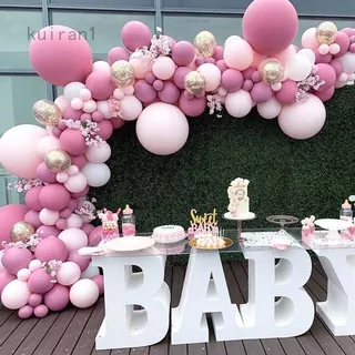 Balloon Arch Garland Kit, Wedding Decoration Balloon Set with Gold Confetti Latex Balloons, Balloon Chain, Tying Tool, Party Balloons for Baby Shower Wedding Birthday Party