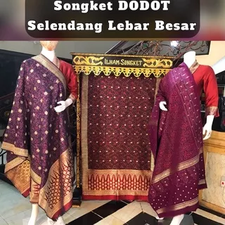 Songket DODOT Limar Excluisve Berlian ORI maroon/ Songket Tenun Palembang asli Tenun Tangan.ilham Songket