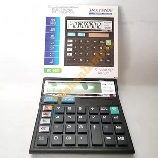 Kalkulator 12 Digit Beetster BC963 Calculator Solar Power Layar Besar