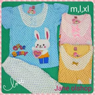 Piyama/Baju tidur anak 3/4 ukuran M,L,XL ( cute bunny )