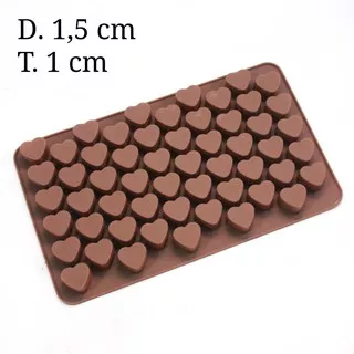 Cetakan silikon hati mini warna coklat