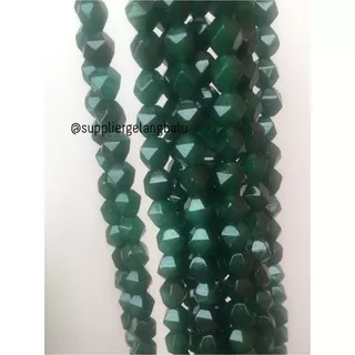 batu faceted hexagon Stone 8mm giok tua jade akik bahan gelang kalung craft bahan aksesoris grosir