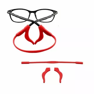 1 Pasang [ Merah ] Tali Pengait Kacamata Silikon - Anti Slip - Earhook Silicone - Penahan Hijab Style - KP864