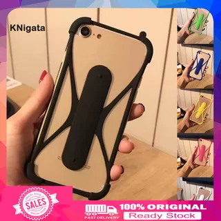 (Ga) Casing Soft Case Bumper Universal Bahan Silikon Dengan Holder Untuk Samsung / Iphone