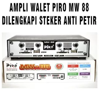 Ampli walet piro 88 | AMPLI WALET PIRO MW 88 ORIGINAL 2 INPUT 4 CHANEL ANTI PETIR