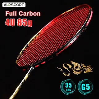 ALP QY 4U Max 35Lbs Golden Dragon 100% Full Carbon Fiber Badminton Racket With Box Professional Racquet Sports Equipment Battledore Raket Bulutangkis For Competition