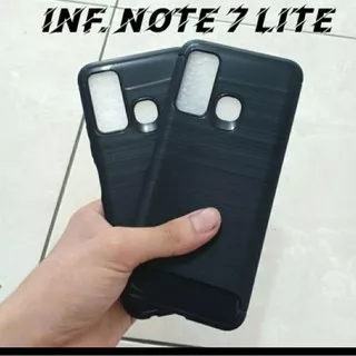 Infinix S4, Hot 7 Pro, Smart 4, Note 7 Lite, Hot 9, Note 7 Soft Case Silikon Slim Fit Carbon Hitam