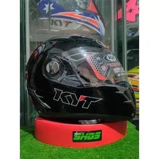 Kyt alpha venom solid black motif termurah helm fullface original kyt