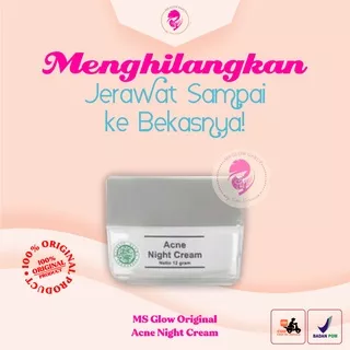 Acne Night Cream MS Glow Obat Jerawat Pelembab Pencerah Wajah Perawatan Kecantikan Premium Termurah