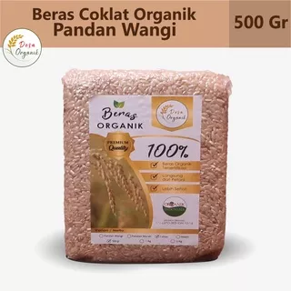 Desa Organik -  Beras Coklat Organik Pandan Wangi 500 gr / Brown Rice / Organic Rice [PREMIUM]