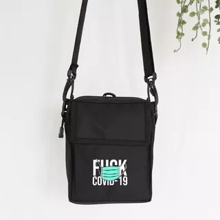 Sling bag Fuckcorona String bag Bahan Taslan Anti Air | Tas Serut Terlengkap - New Stringbag - String bag Bts Muat Banyak Ukuran 38  x 30 cm | Totebag.co