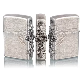 Korek Api Zippo Silver Tribal Cross /Korek Api/Zippo/Zippo Unik/Zippo Silver/Zippo Free Booox/Zippo Keren/Zippo Murah/Lighter Mancis