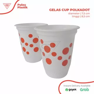 Cup Gelas Plastik/cup icekrim/Cup Gelas Plastik polkadot